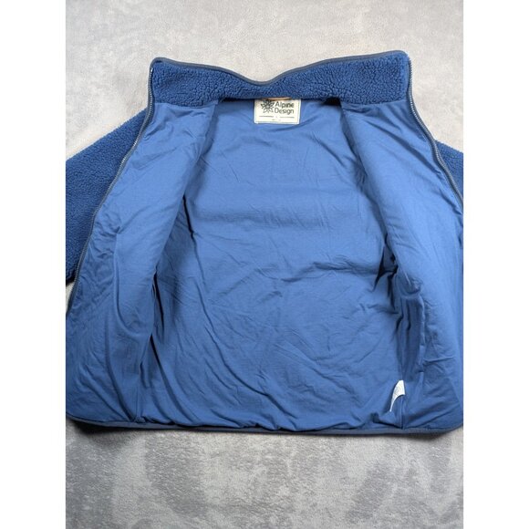 Alpine Design Mens Jacket Size Small Blue Sherpa Teddy Outdoor Camp Cabin Soft - Picture 3 of 15